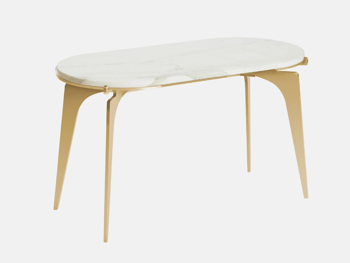 PRONG RACETRACK - Oval marble high side table _ GABRIEL SCOTT